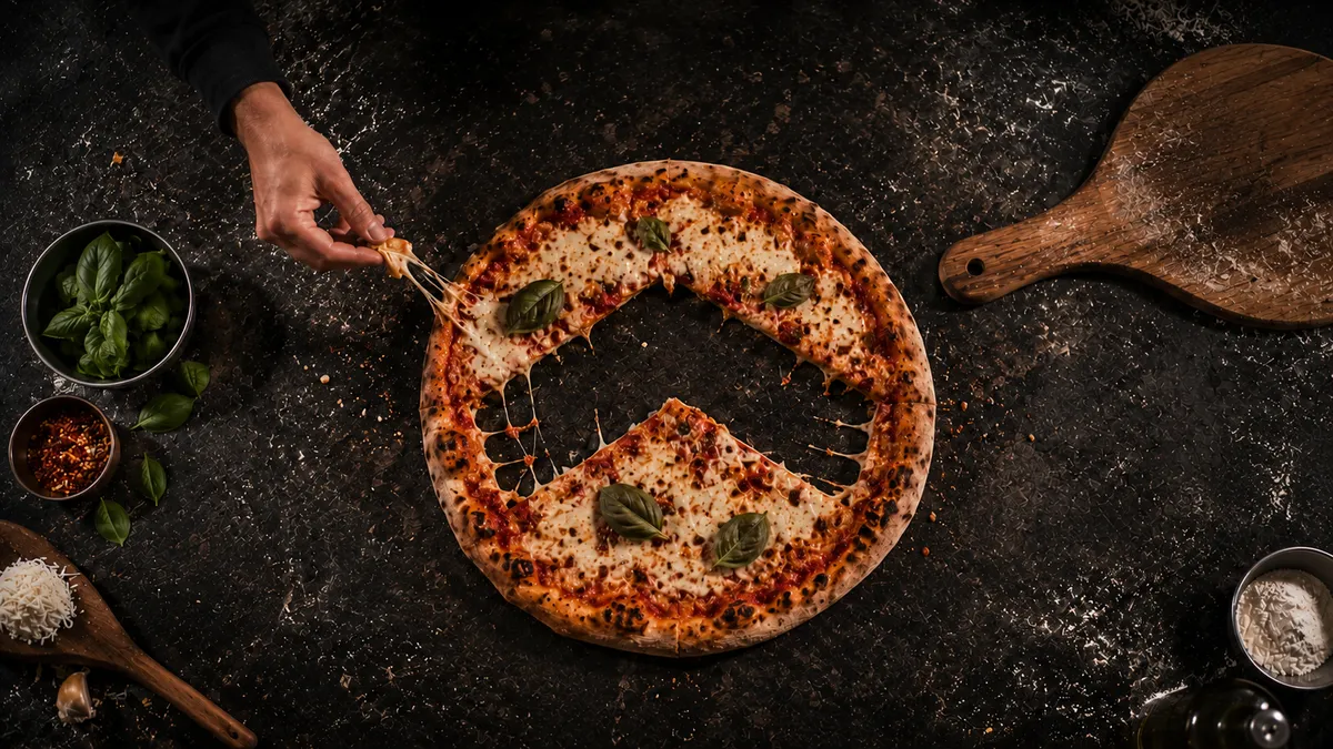 Pizza at an L'Osteria restaurant